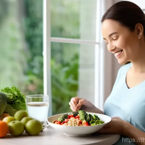 임신성 당뇨검사 시기와 절차 - **Prompt 1: Healthy Pregnancy Mealtime**
    A radiant pregnant woman in her late second trimester, ...